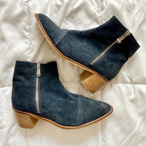 Report Signature Blue Suede Booties